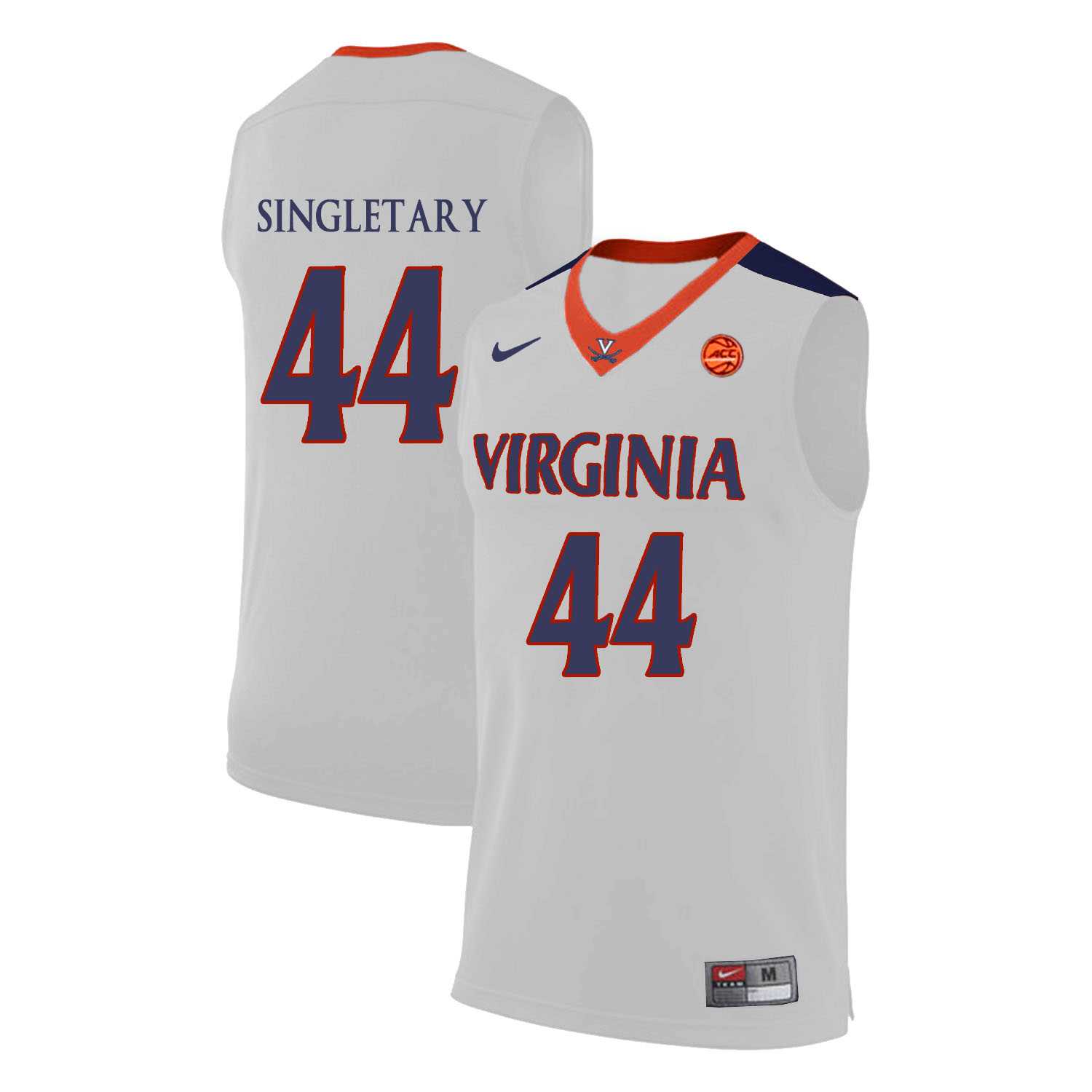 Virginia Cavaliers #44 Sean Singletary White College Basketball Jersey